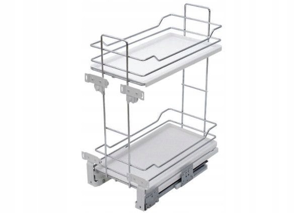 Rejs Mini EVO podpultový nákladný kôš 300 mm, celé biele dno/chróm